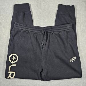 LRG Lifted Research Group Mens Black Graphic Logo Fleece Jogger Sweatpants XL